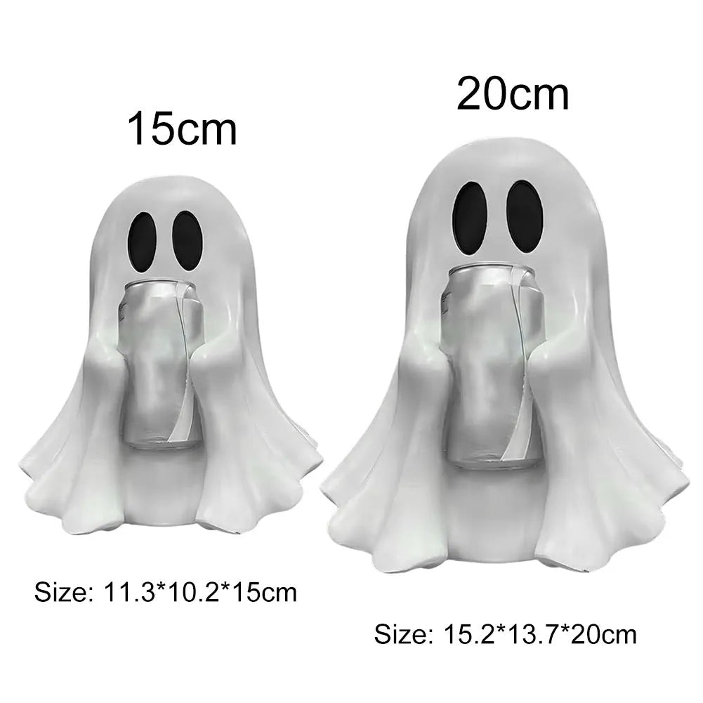 Ghost drink holder Halloween decoration in 15cm and 20cm plastic ghost shaped ornament for spooky home decor