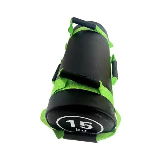 Flat white PVC fitness training sandbag for weight lifting in various sizes.