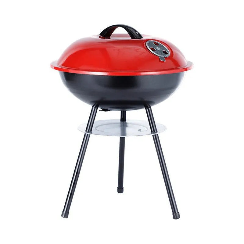 Portable 14-inch iron barbecue oven grill in Apple stove style for outdoor cooking.