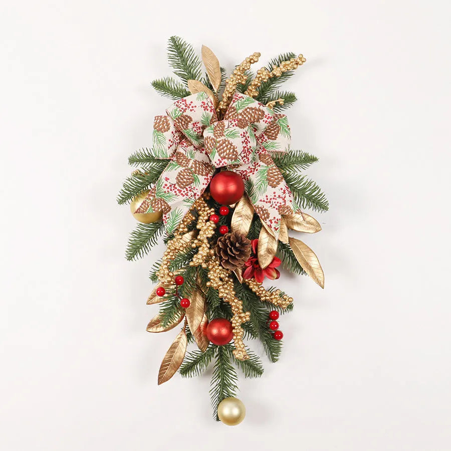 Plastic Christmas garland in American country style with optional lighting in four decorative variations