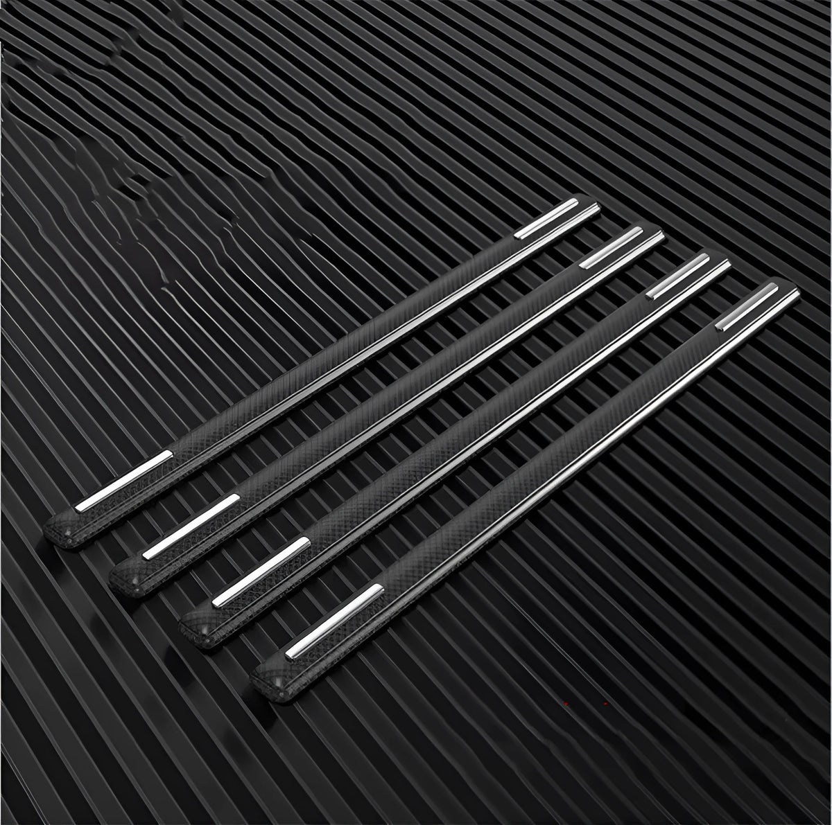 Carbon fibre black soft rubber door edge protection strip for GM vehicles, 4-pack