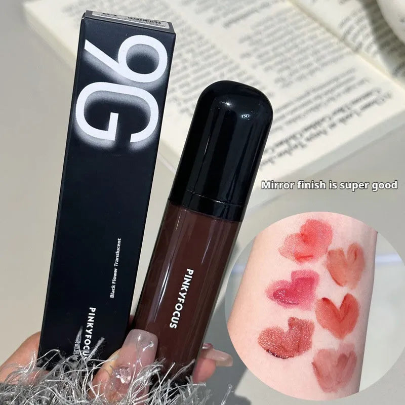 Black Shiny Makeup Mirror Lip Lacquer with six colour options including Black Tomato and Black Sweet Potato