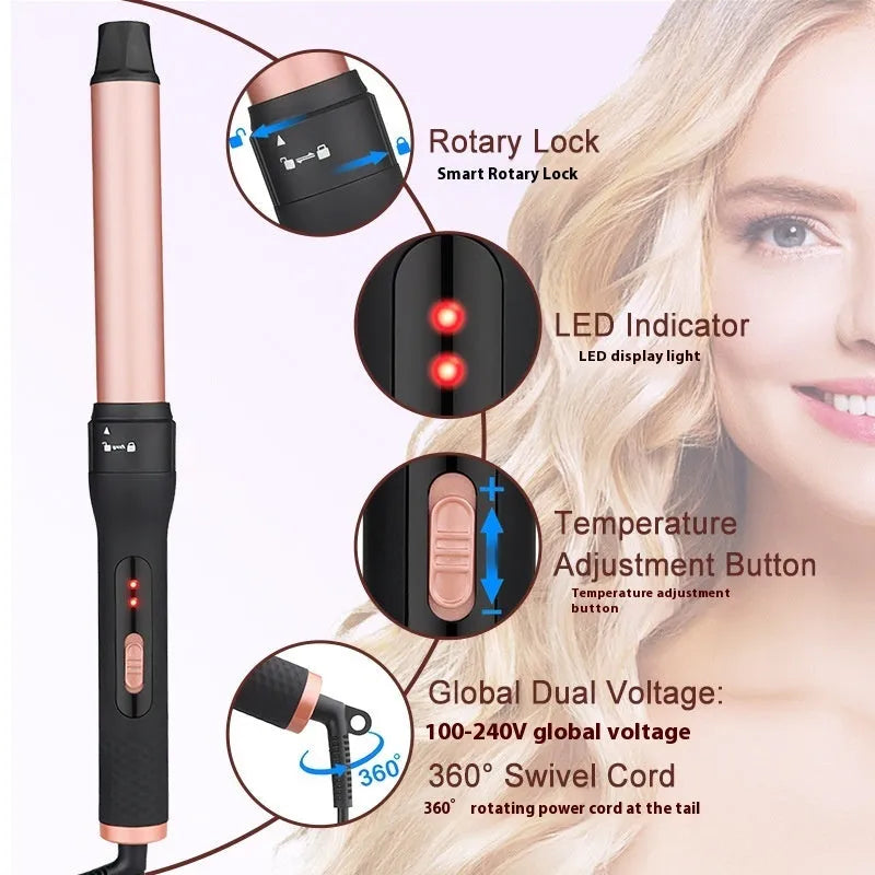 Three-tube water wave hair curler styling tool with curly and straight hair functions