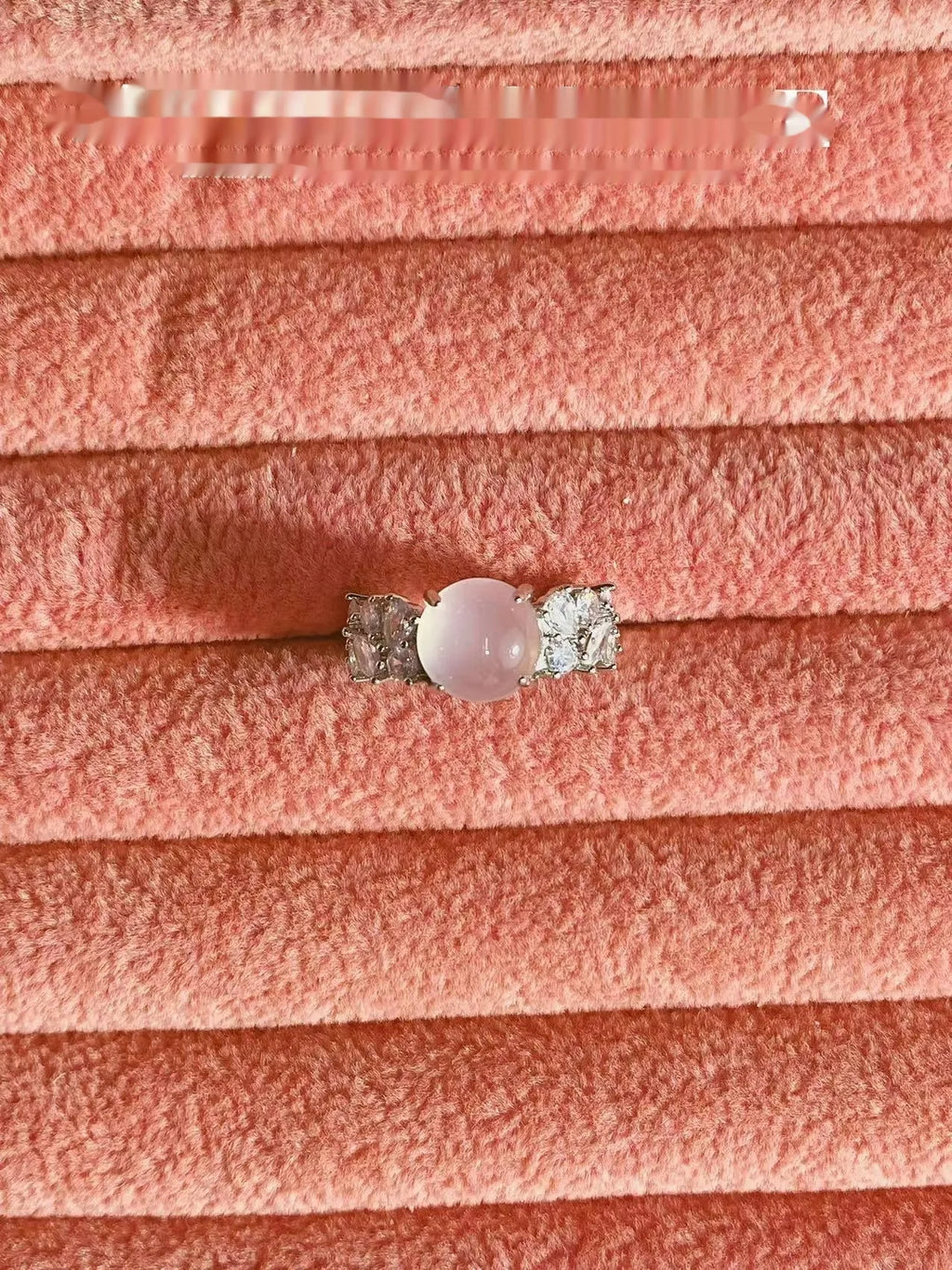 Open Mouth Electroplated Copper Ring Adjustable Water-foam Jade Bingyue Ring Transparent Opal Rhinestone Ring White Colour Adjustable Opening Ladies Fashion Jewellery Accessory