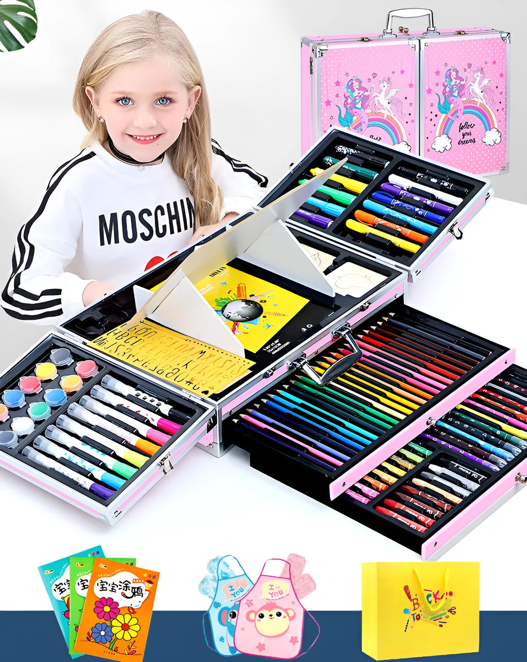 Creative birthday gift for girls ten years old with plastic doodle pen set and selectable aluminium gift box