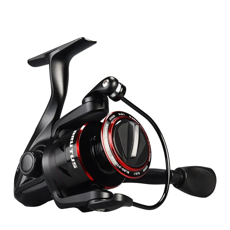 All-metal fishing spinning reel with telescopic fishing rod in four series options