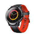 Kospet PROBE smart watch with 1.3-inch touch screen in green or red colour on a silicone strap.