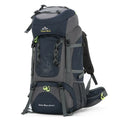 Waterproof polyester hiking camping backpack, 56-75L, 73 x 33 x 23cm, geometric pattern, unisex