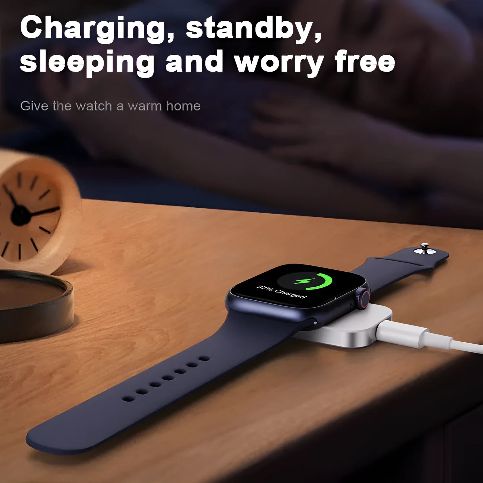 Black and white three-in-one magnetic wireless charger with Lightning and USB-C connectors