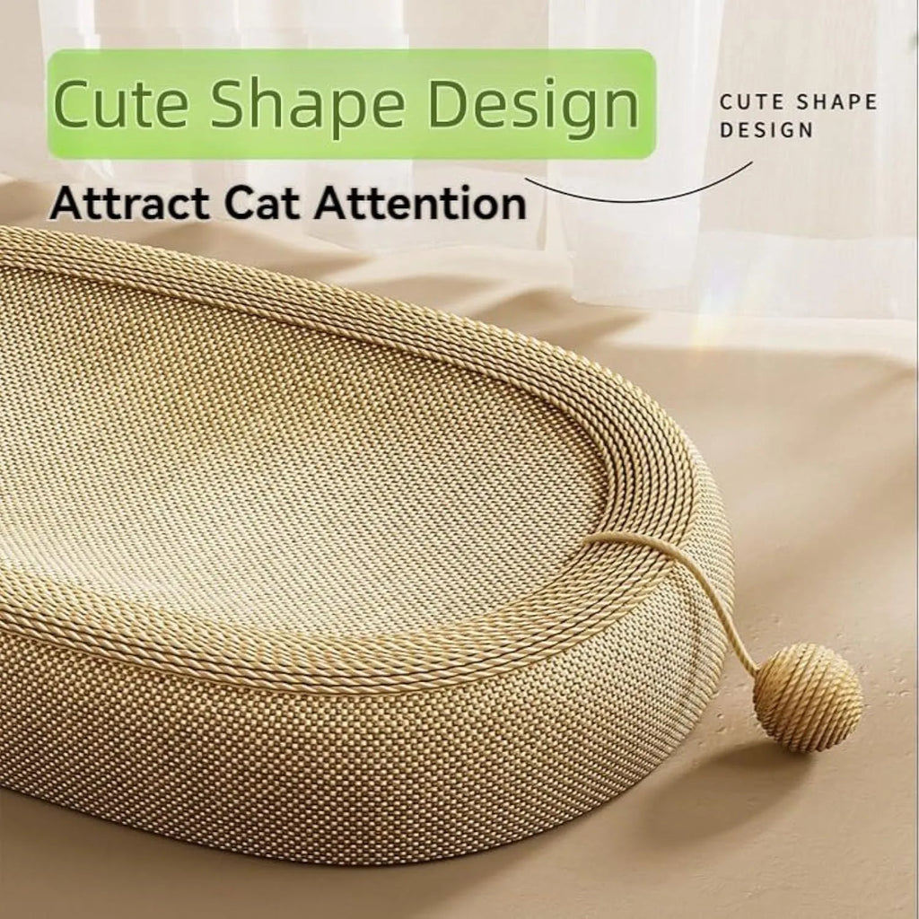 Large natural sisal cat scratching board with lounge platform for cats