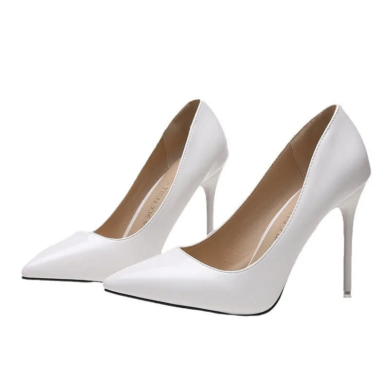 Women's stiletto high heels with pointed toe and super high heel above 8cm in six colour options