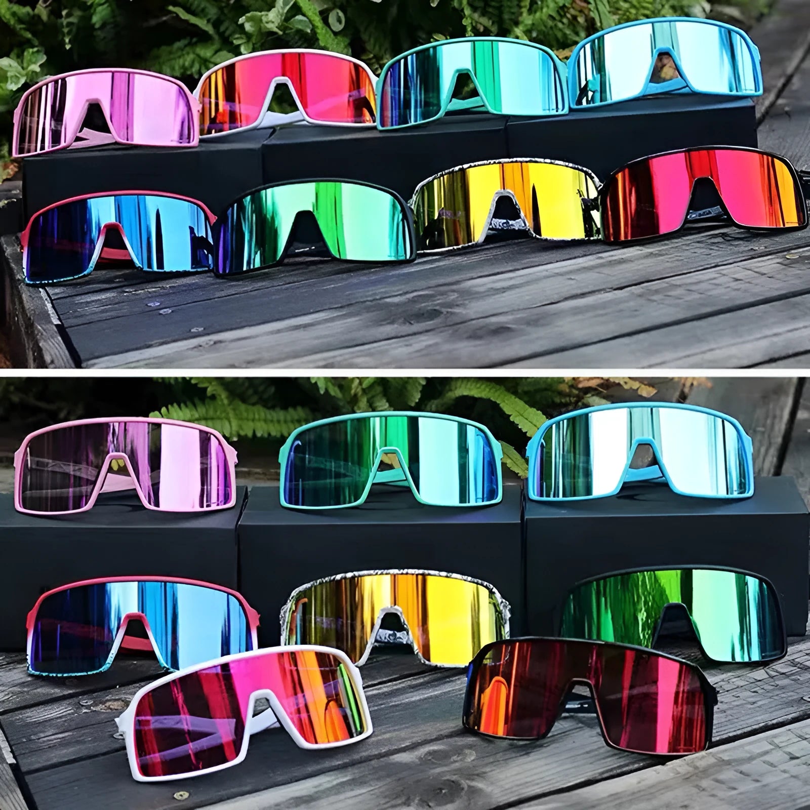 Windproof cycling sunglasses with black PC and metal frame and grey lens for men and women