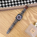 Winter woolen smart watch band maoni style fabric compatible with iWatch 38-49mm brown apricot yellow colour