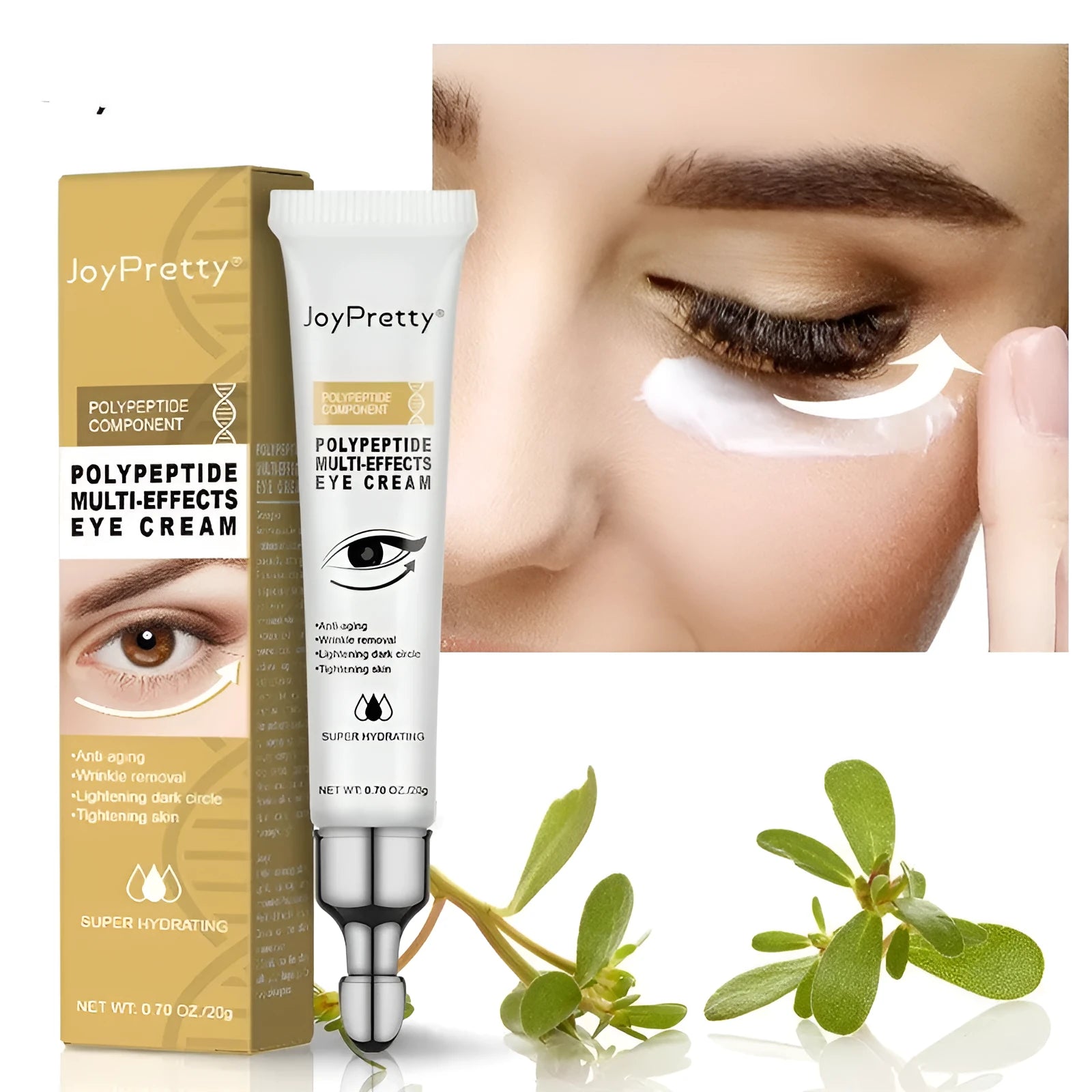 A 20g jar of peptide anti-dark circle eye cream for reducing puffiness and moisturising.