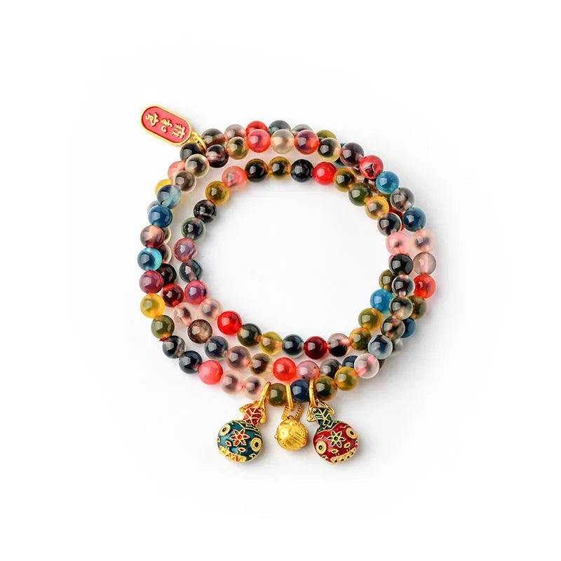 Dzogchen half pond agate bracelet with sugar heart fragrant gray glaze and swallowing gold beast element