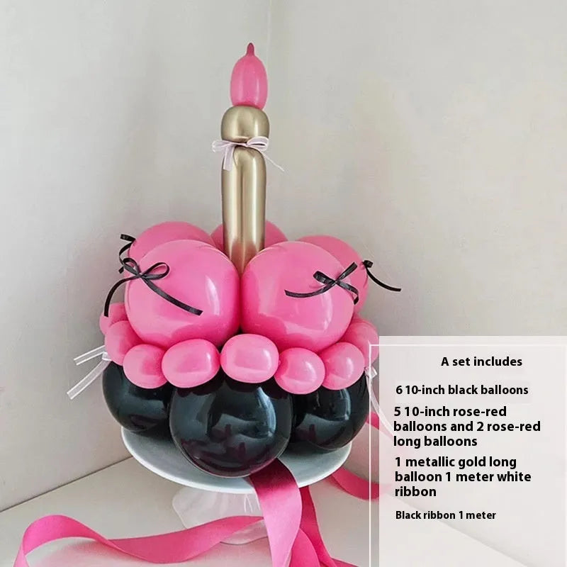 Balloon bouquet DIY kit for cake decoration with round balloons in assorted styles