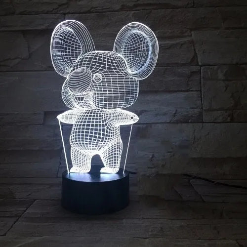Black koala night light with LED illumination and touch/remote control