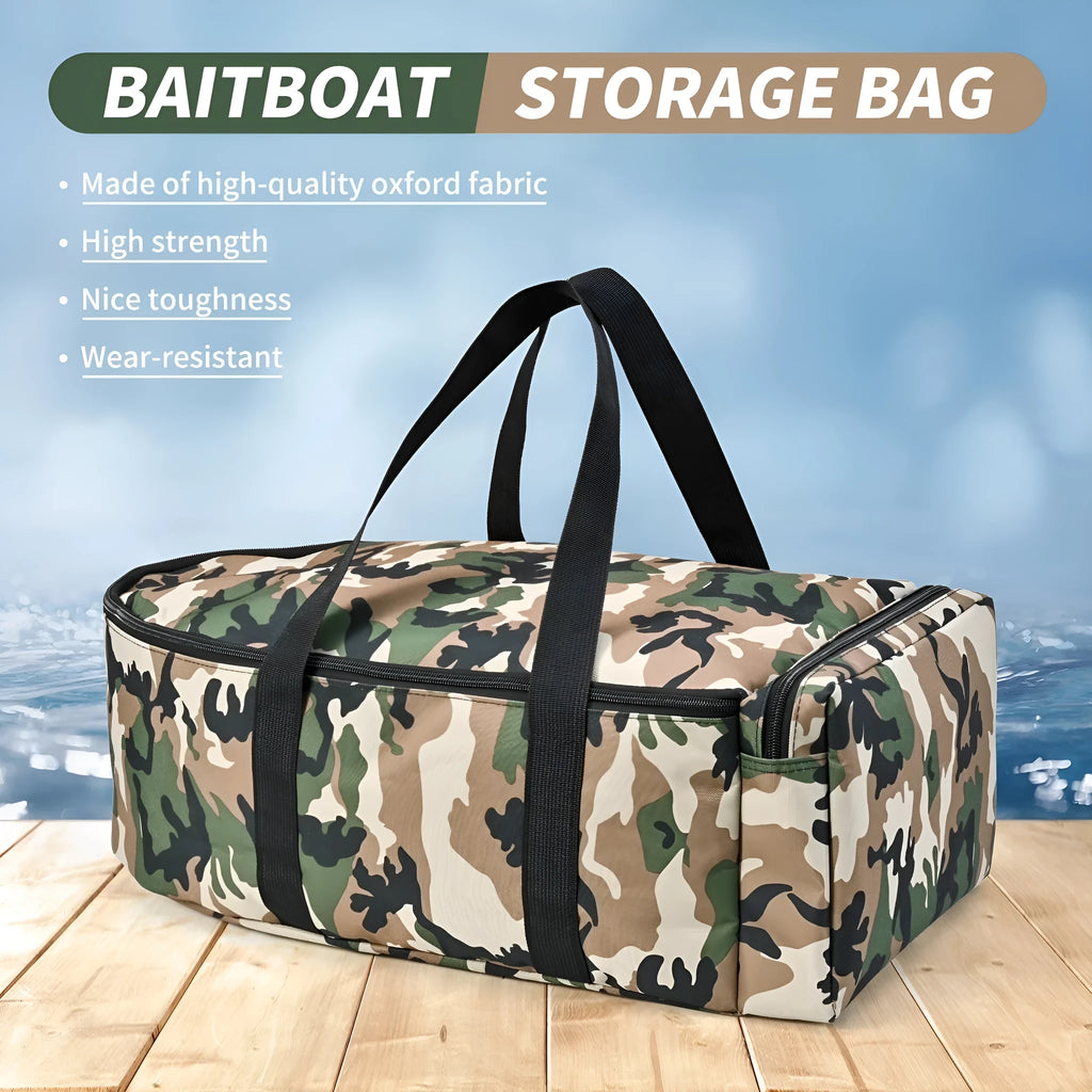 Portable remote control fishing bag made from 1000D polyester fibre in camouflage colour for boat storage