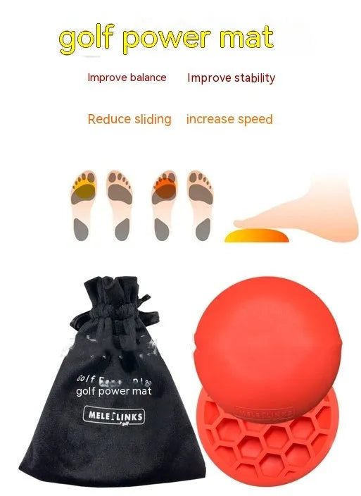 Orange golf strength training mat made from natural rubber for swing practice
