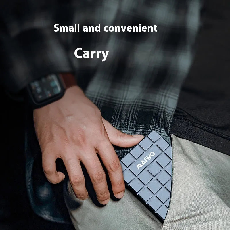 Silver aluminium USB4 external hard drive enclosure for M.2 solid state drives, shown next to its packaging.