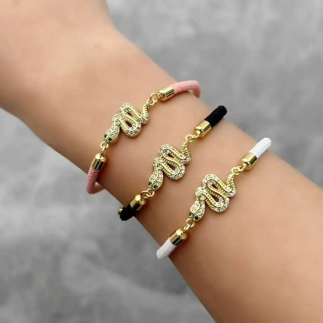 DIY woven watch band copper micro-inlaid snake rope bracelet in seven colours