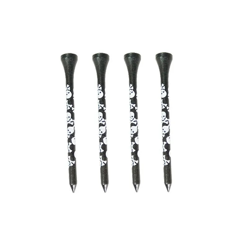 Black skull print bamboo dowel pins for golf shoes in 70mm and 83mm lengths