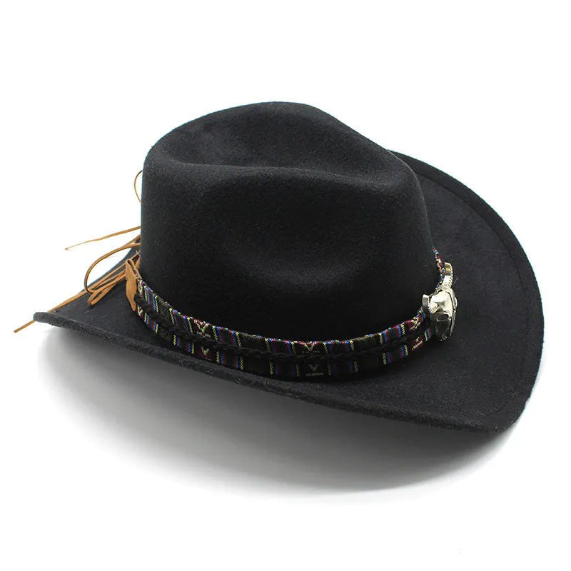Western-style cowboy hat with a bell crown and wide brim in polyester felt, shown in Army Green.