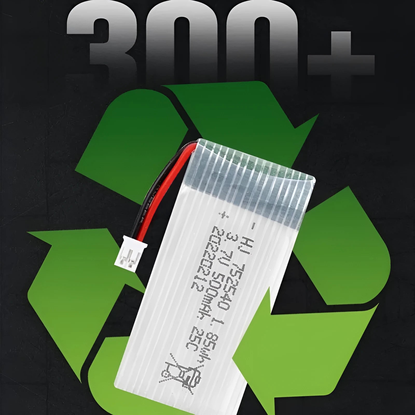3.7V 500mAh model airplane battery for X5C drone with protection board and JST Red plug