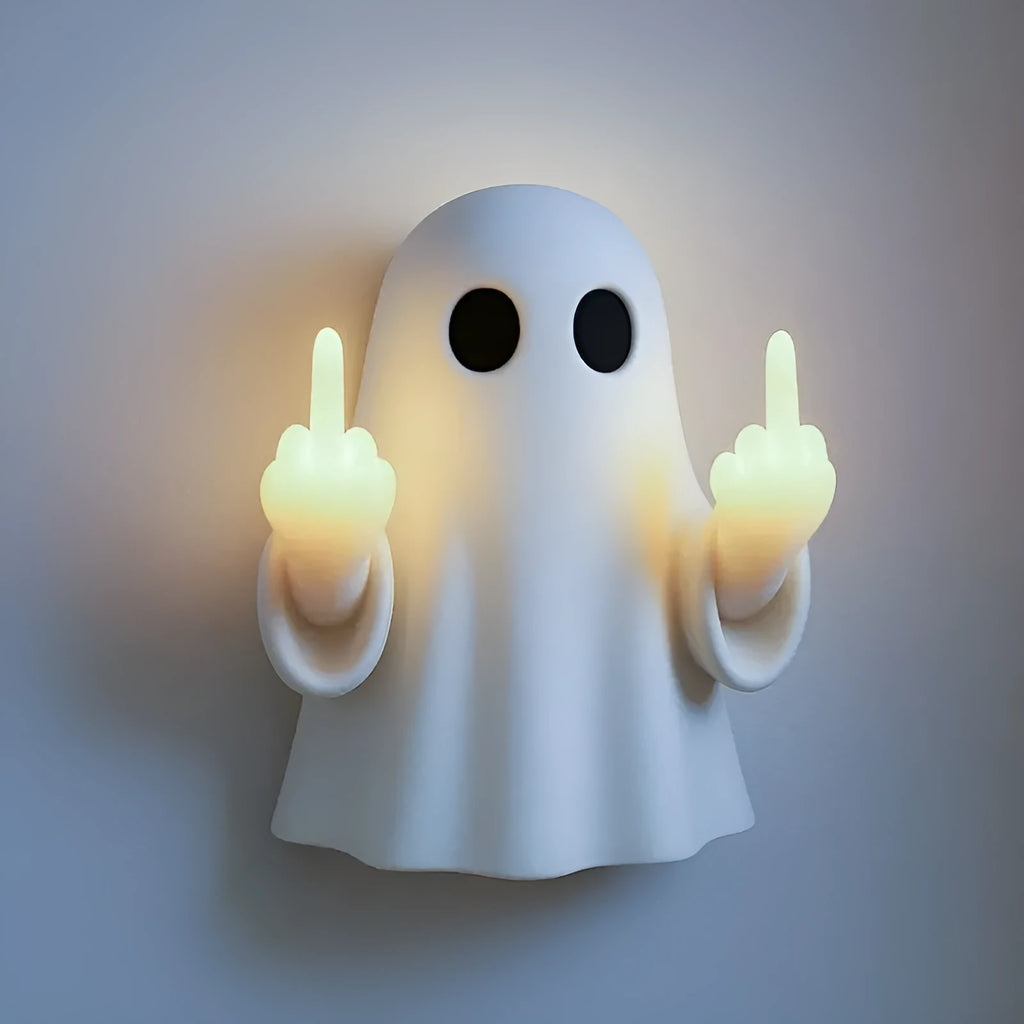 White ghost-shaped night lamp for Halloween decoration with modern design