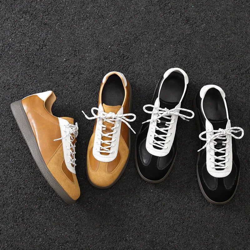 Niche Sports men's casual broad shoes genuine leather round toe black colour side view