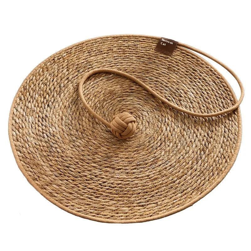 Round papyrus cat scratching pad in winter brown ball or winter coconut mat, 40cm 50cm 60cm sizes