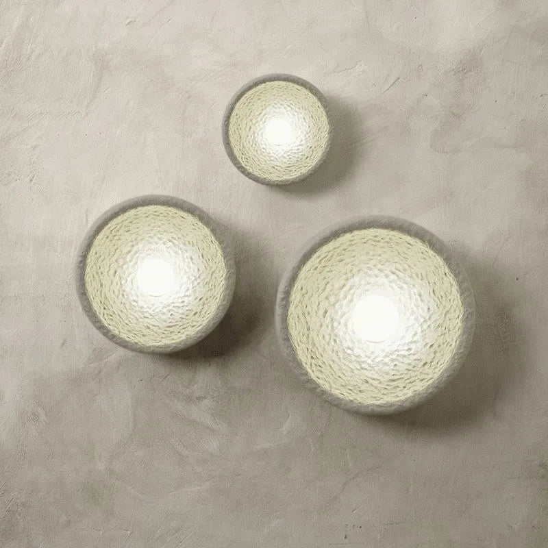 Modern Japanese-style wall lamp with a white resin shade in 20cm, 26cm, and 32cm sizes.