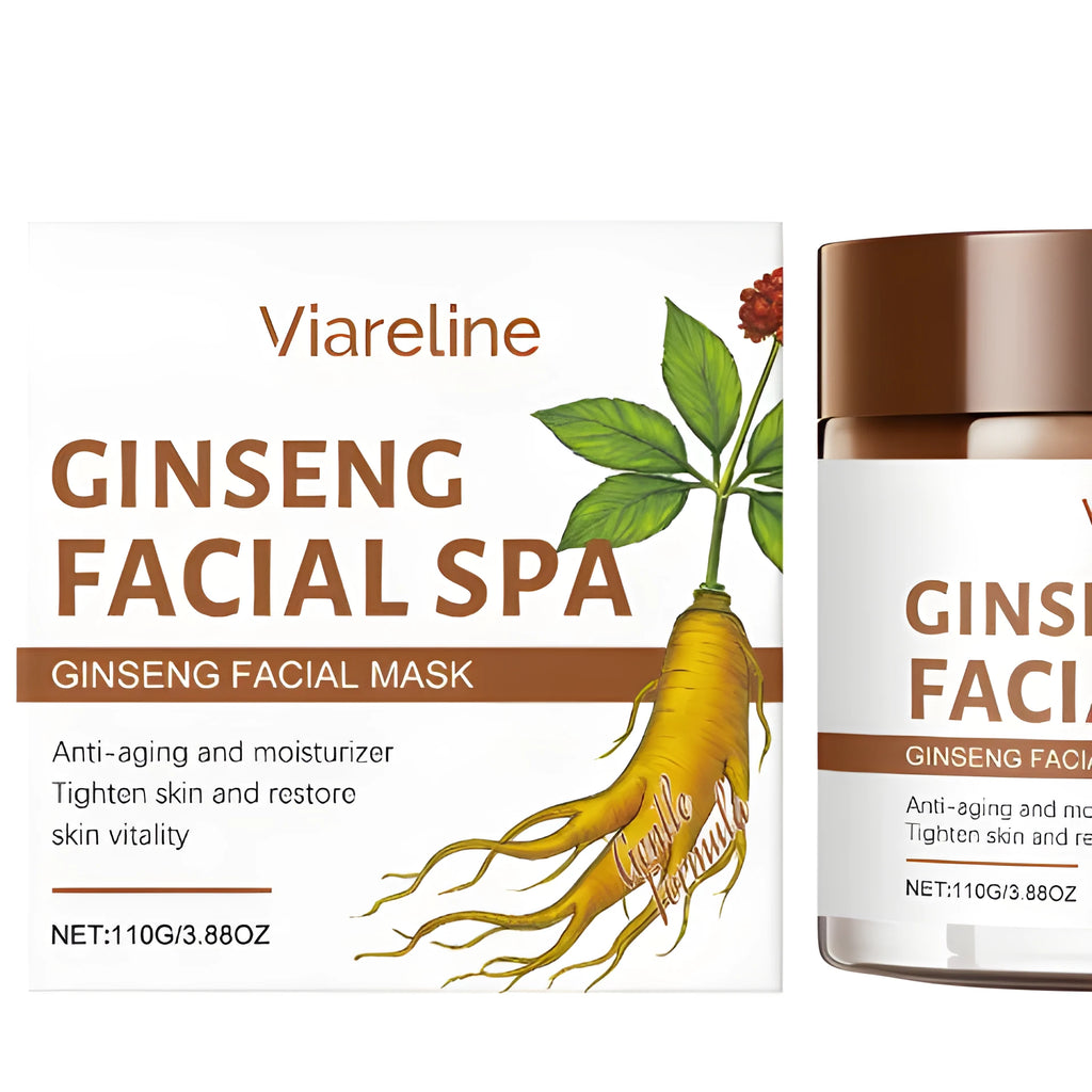 Ginseng Anti Wrinkle Firming Facial Mask with 110g net content, white tub packaging with red and gold accents