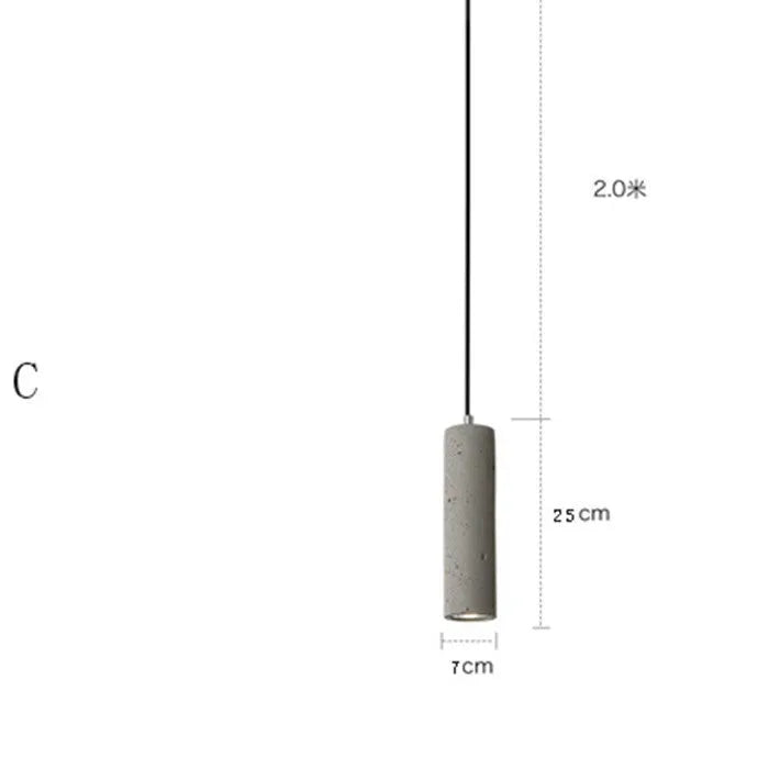 Concrete stick light with adjustable marble chandelier in glossy or stomata finishes