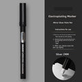 Black waterproof mirror marker pen with plastic body for writing on glass and windows.