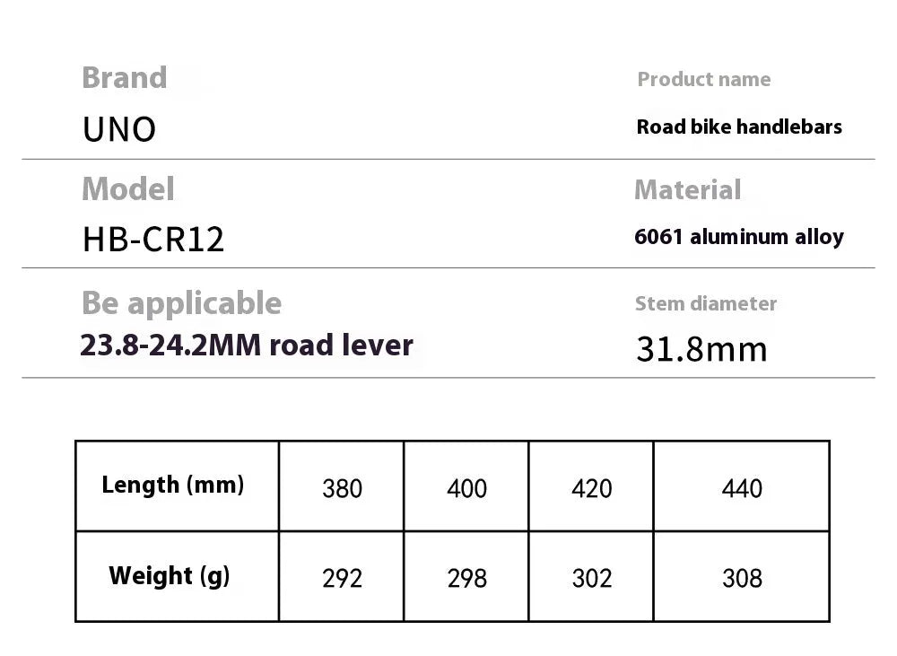 Black aluminium alloy road bike bent handlebar showing its curved shape and clamp area