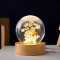 60mm dandelion eternal flower crystal ball night light on a beech wood stand.