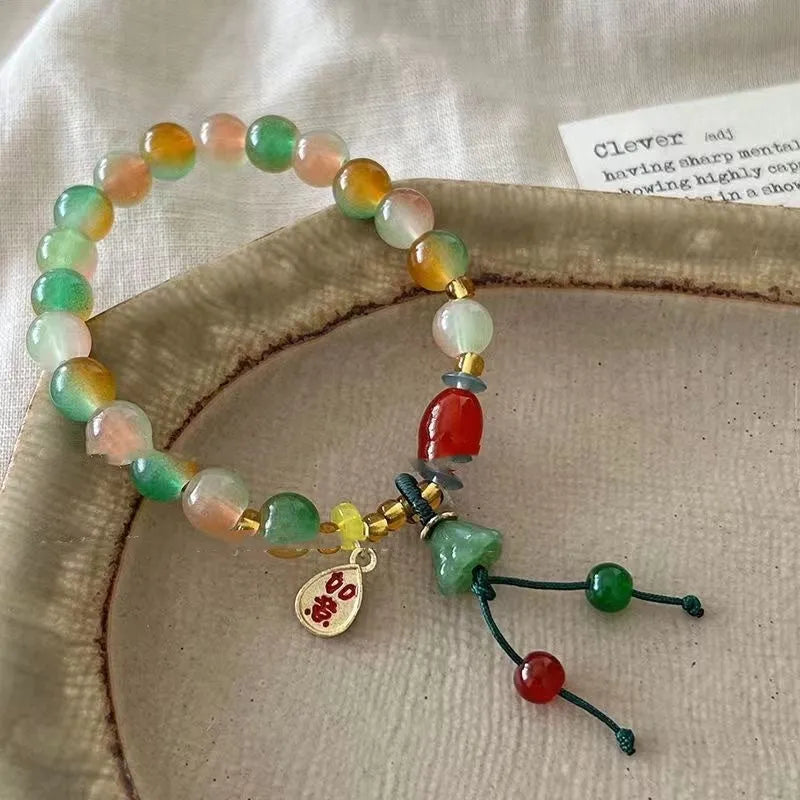 M990 Lotus Ruyi mixed material bracelet with manual craftsmanship