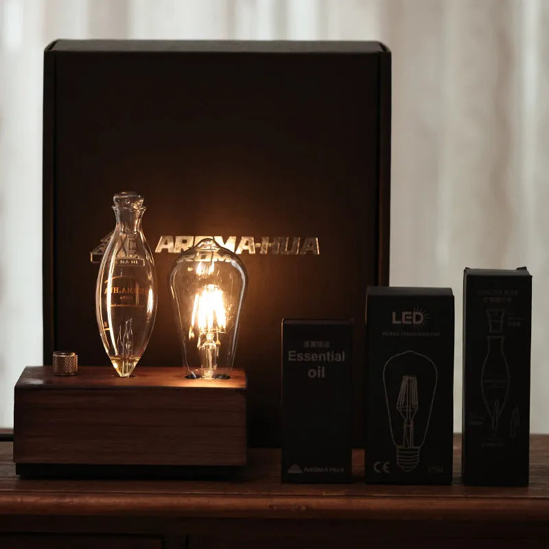 Smart Waterless Ambience Light Aroma Diffuser with glass column, three gears, and gentle light for small rooms under 10m²
