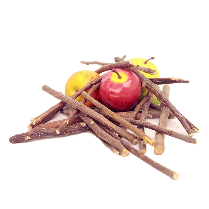 Dried apple branches 100g pack natural small pet treat for rabbit chinchilla hamster teeth cleansing