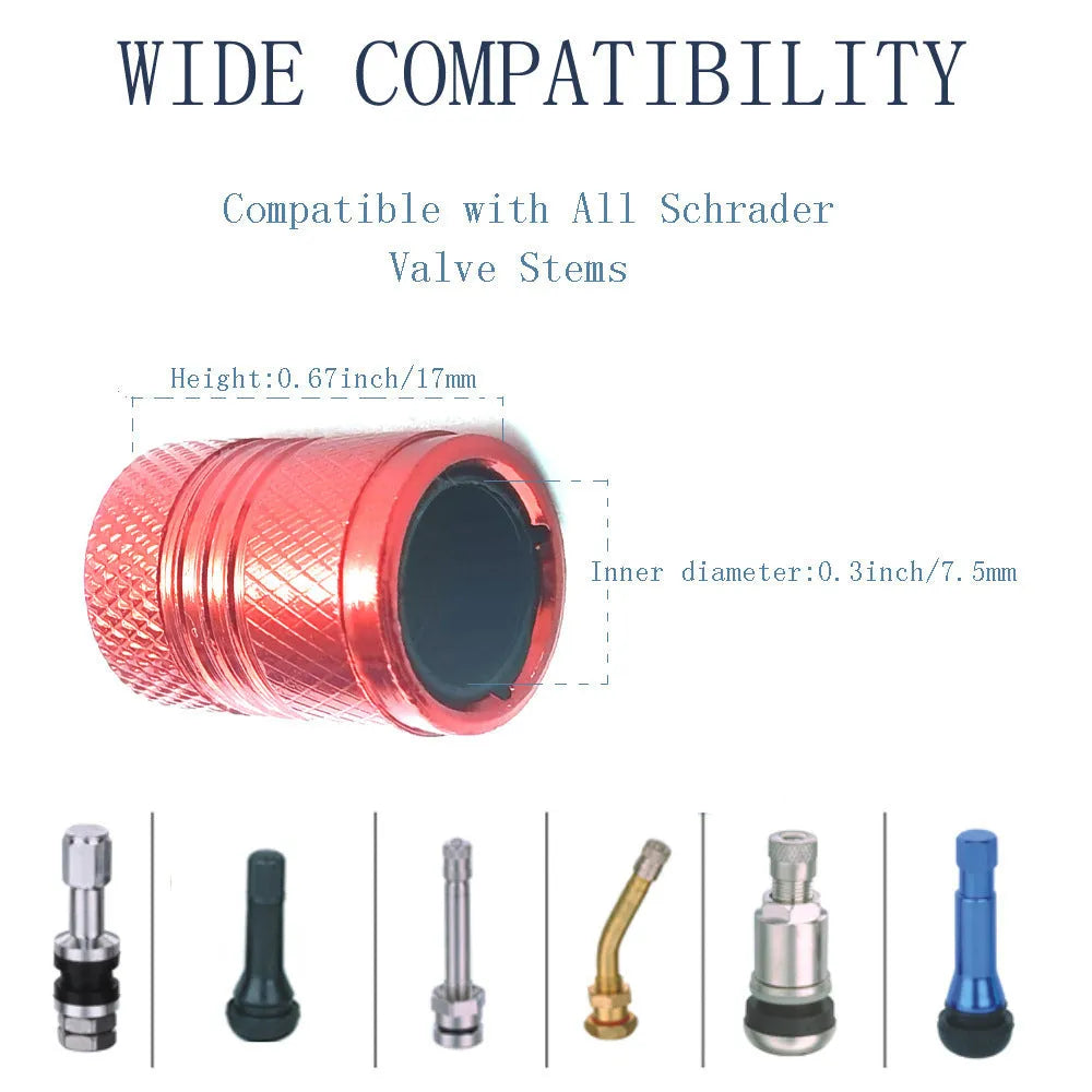 Aluminium car tyre dust protection valve cap in black 17mm length