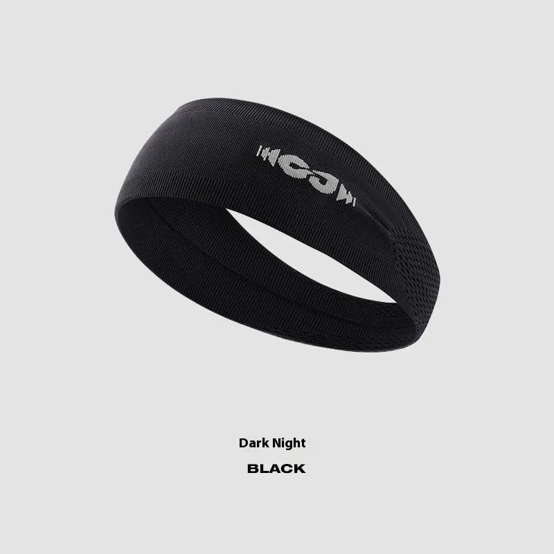 Seamless knitted exercise hair band in black, grey, or blue for running and cycling