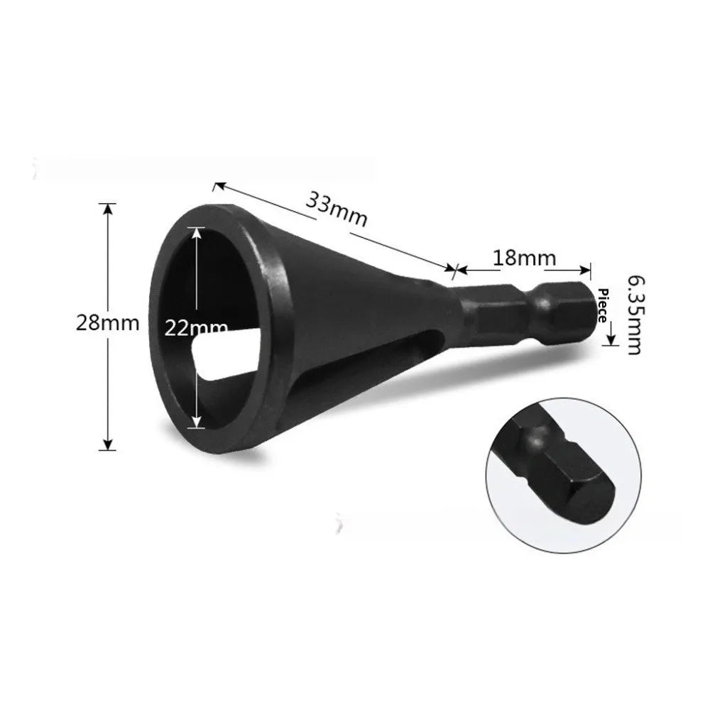 High-speed steel hexagonal three-groove deburring drill bit for screw head edging and trimming, black finish