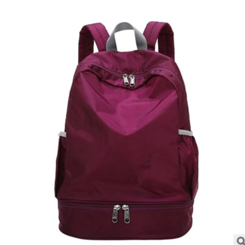 Rhombus wet and dry separation bag in solid colour with waterproof polyester and PU lining