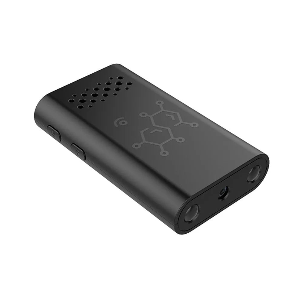 Black smart security camera with 1080p resolution for indoor baby monitoring and home security