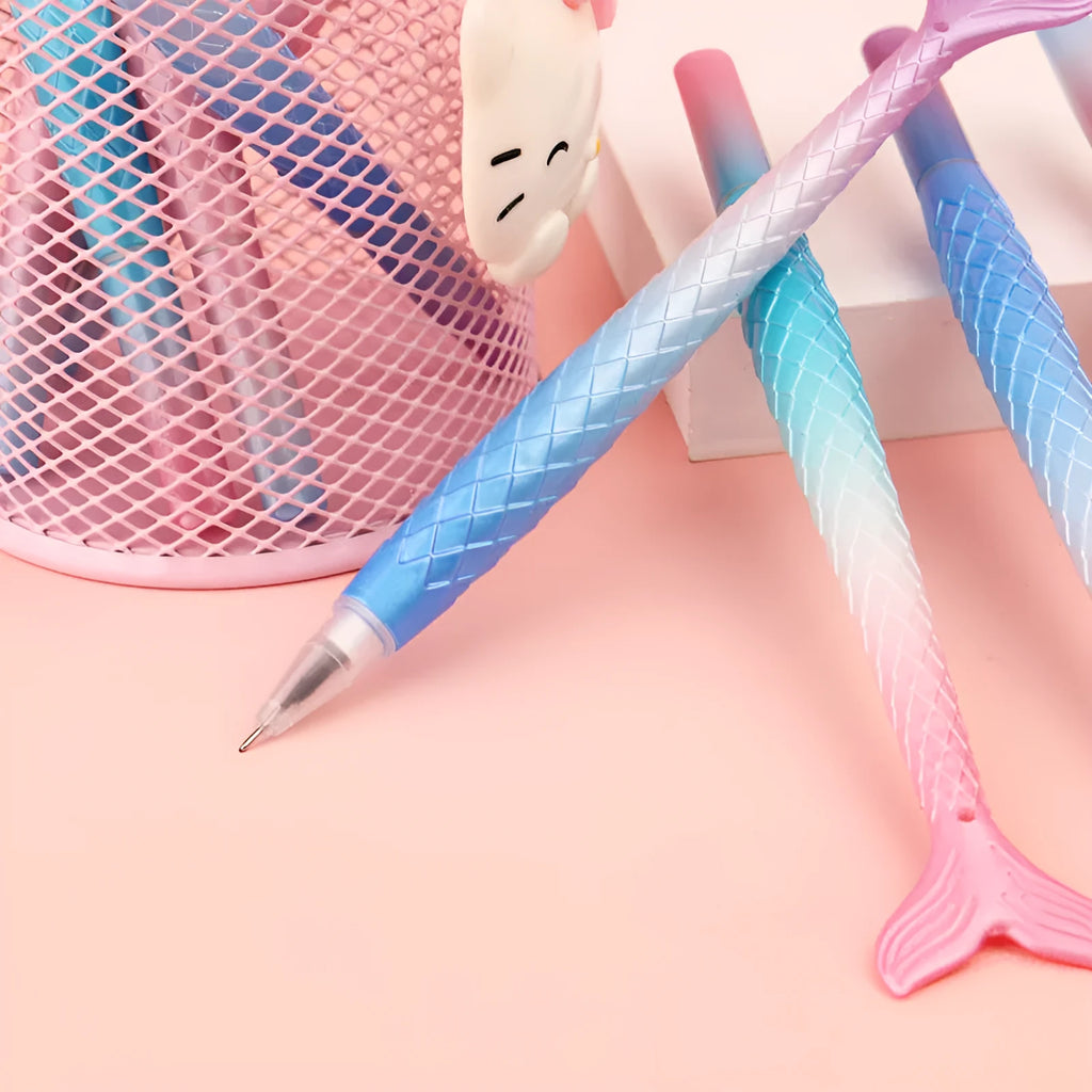 Cartoon mermaid design ballpoint pen with 0.38mm tip