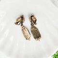 Chinese style alloy earring silver needle and triangle ear clip electroplating finish
