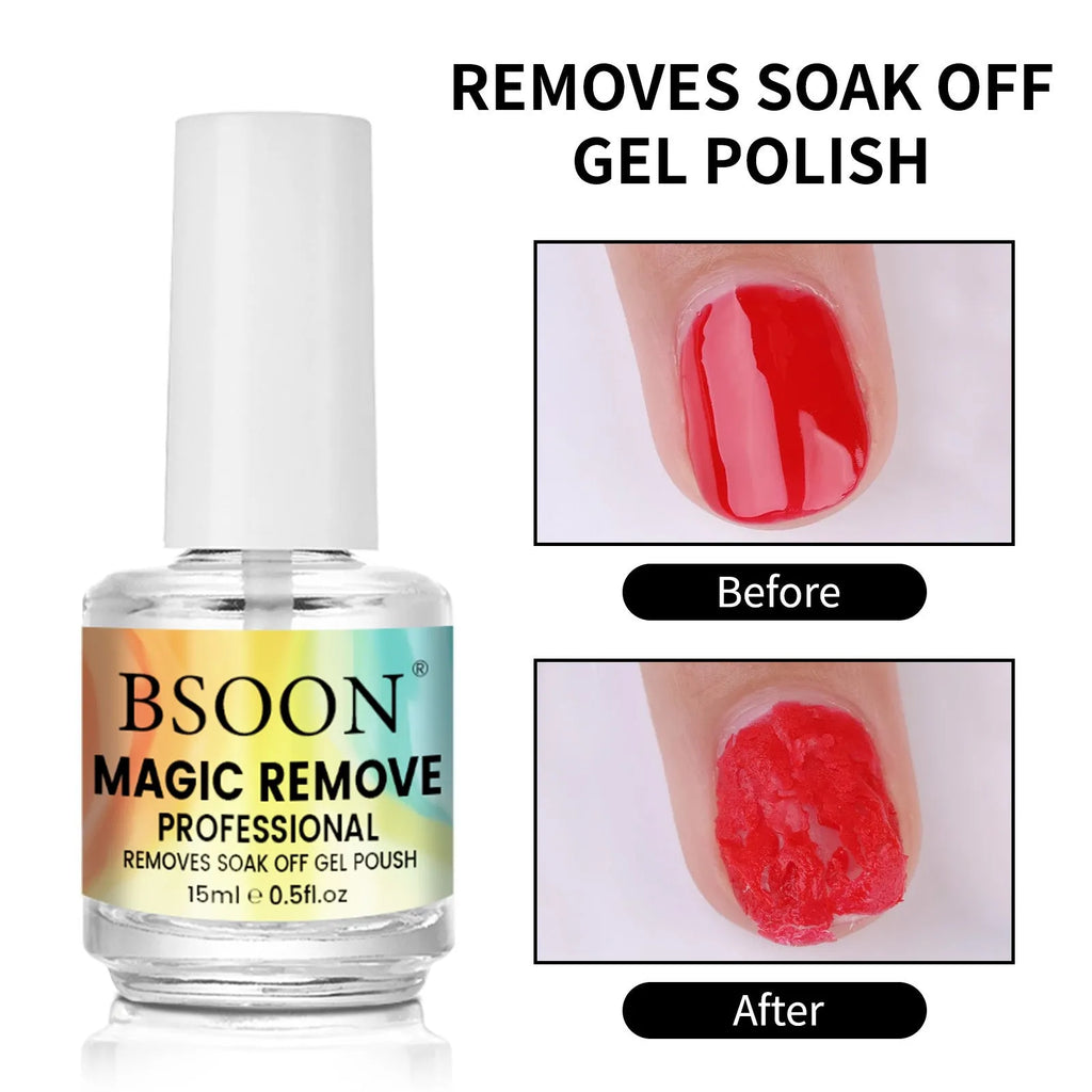 Nail dispergator 15ml bottle with cotton cloth for removing fake nails and nail polish glue