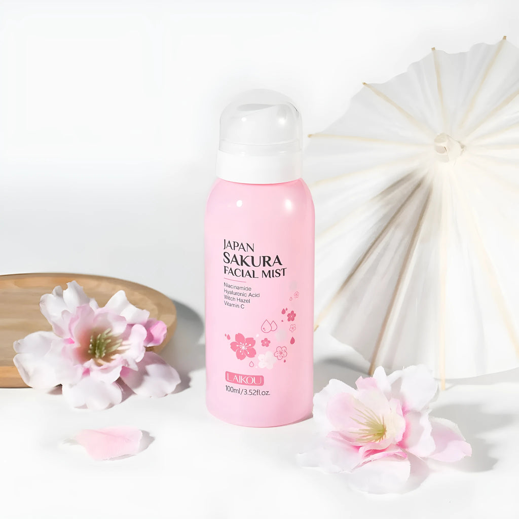 Lecoul Cherry Blossom Spray Wet Compress Lotion 100ml bottle with spray nozzle