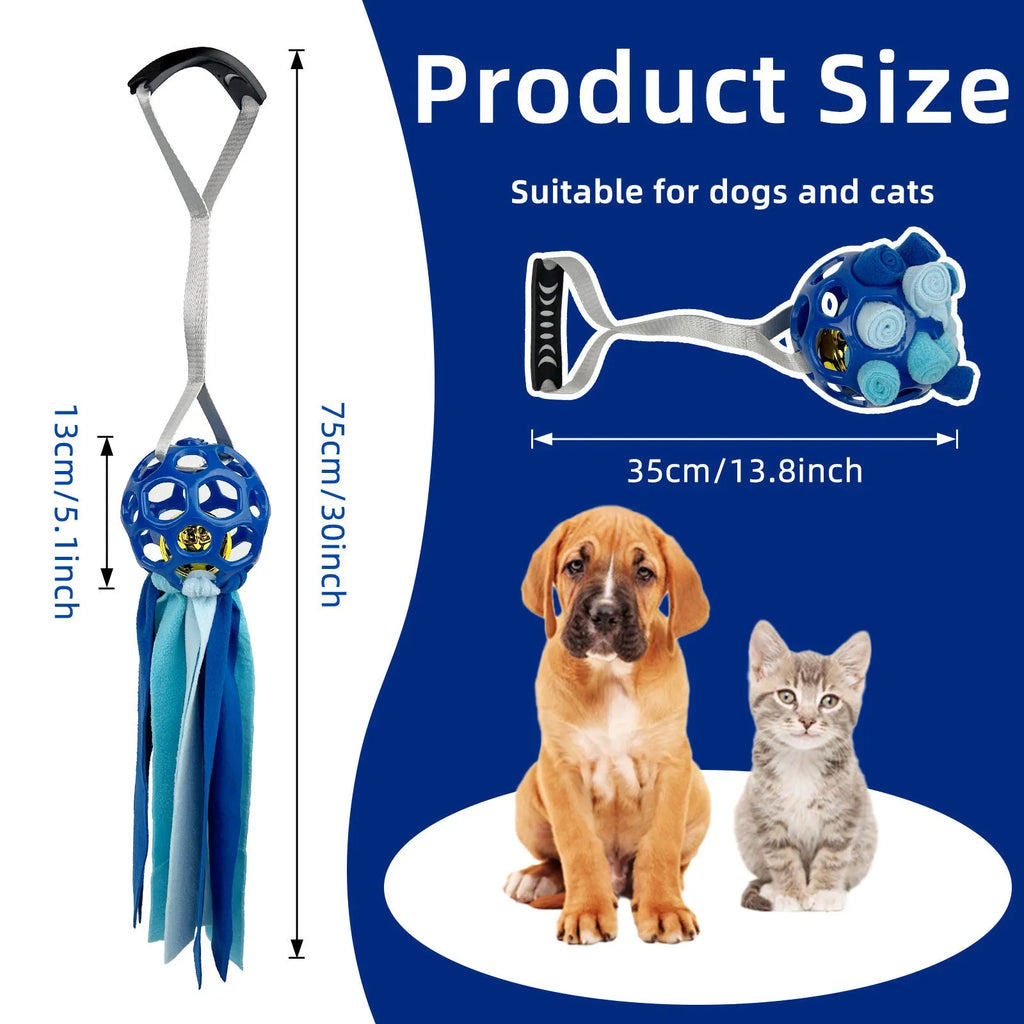 Interactive toy ball for pets hollow with TPR sound and bell 75x13cm available in five colours